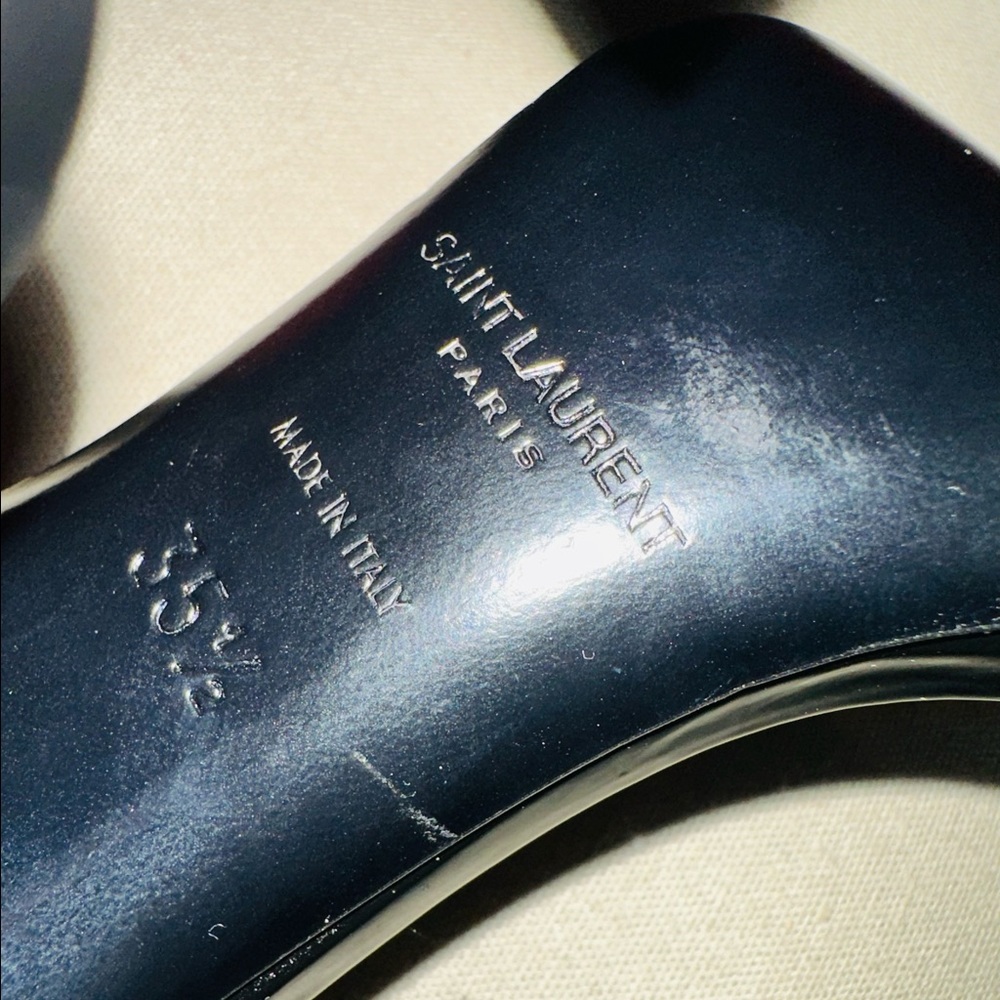 YSL Logo-Heel Sandals with Black Hardware